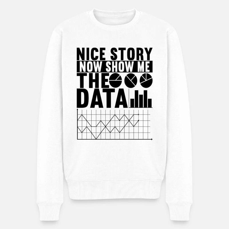 Analyste de données Data Scientist - Pull Premium bio Homme - blanc