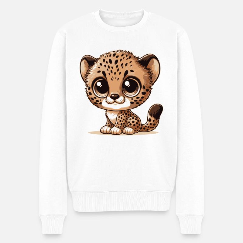 Baby-Gepard - Männer Premium Bio Pullover - Weiß