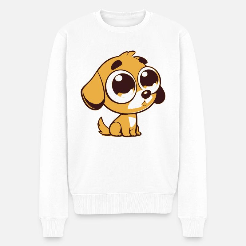 Karikatur Hund - Männer Premium Bio Pullover - Weiß