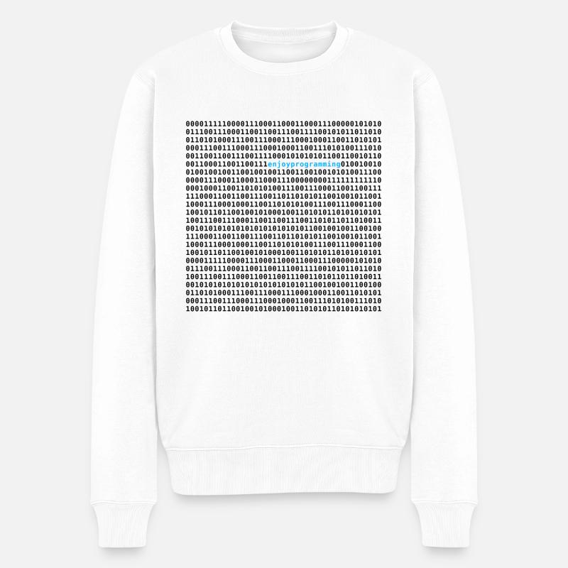 enjoy progamming computer - Männer Premium Bio Pullover - Weiß