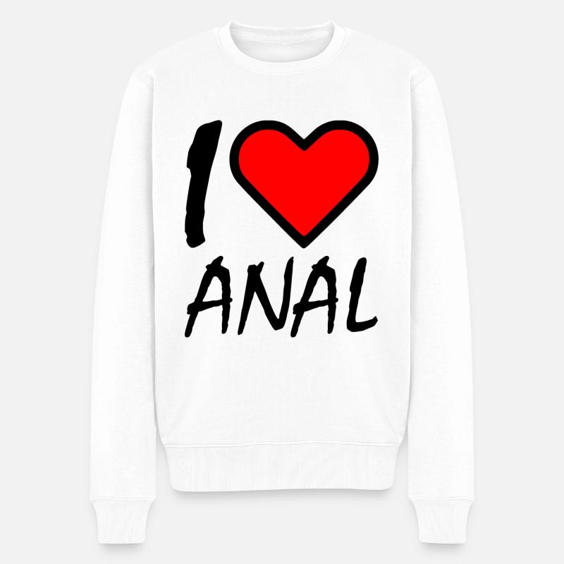 I love - Männer Premium Bio Pullover - Weiß