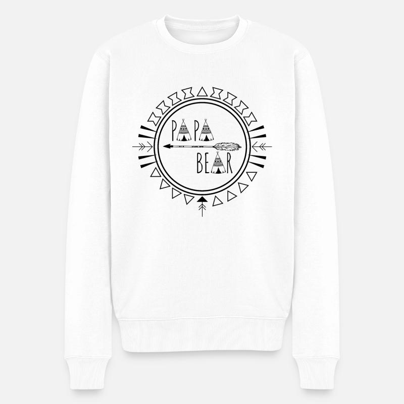 Papa Bear - Männer Premium Bio Pullover - Weiß