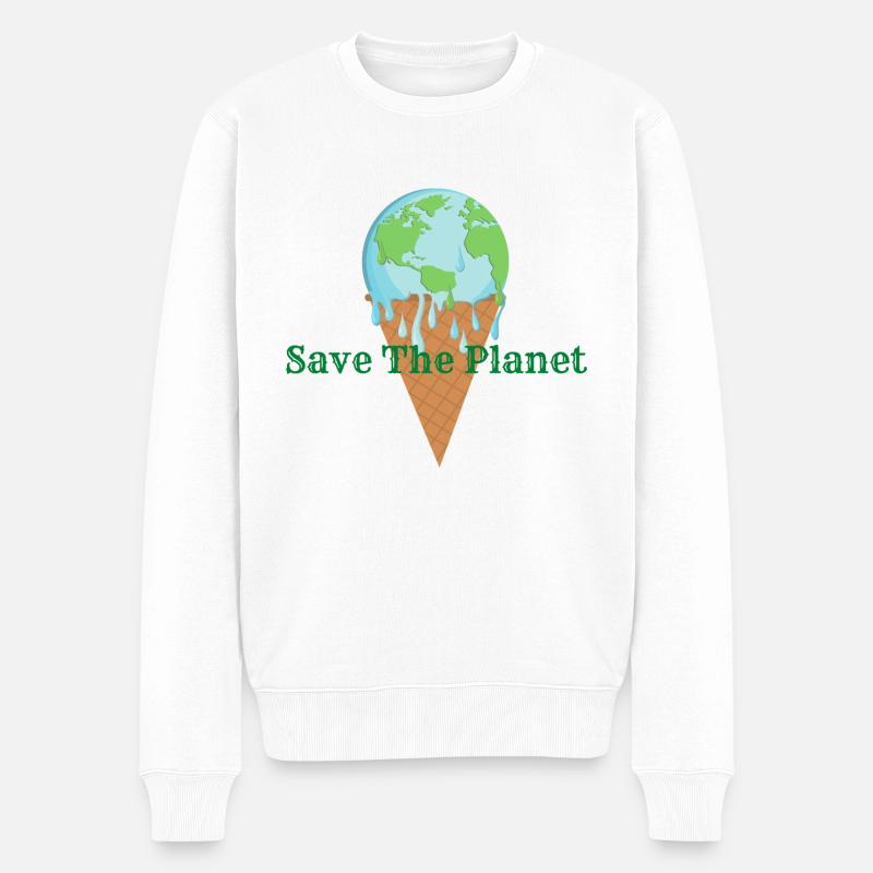 Save The Planet - Pull Premium bio Homme - blanc