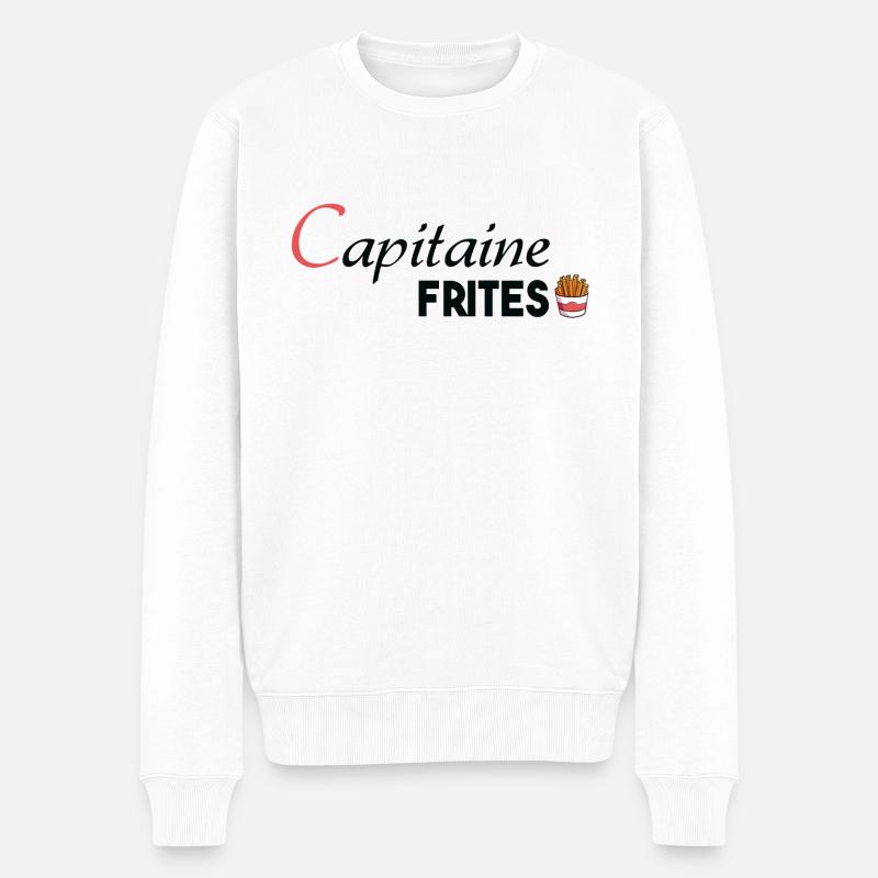 Capitaine Frites - Pull Premium bio Homme - blanc