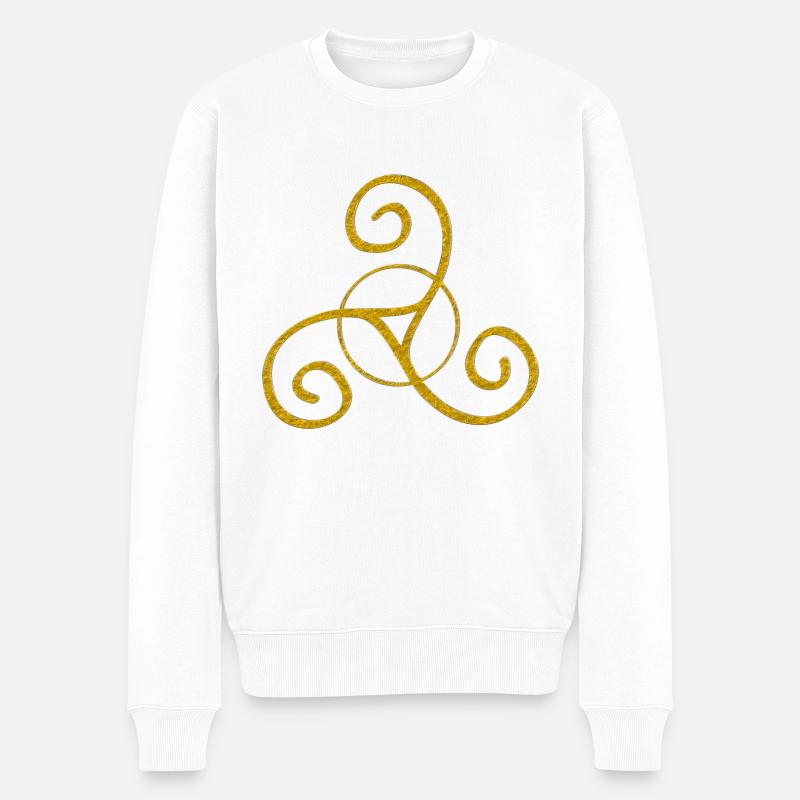 Triskele - Old Celtic Symbol 1 - Männer Premium Bio Pullover - Weiß