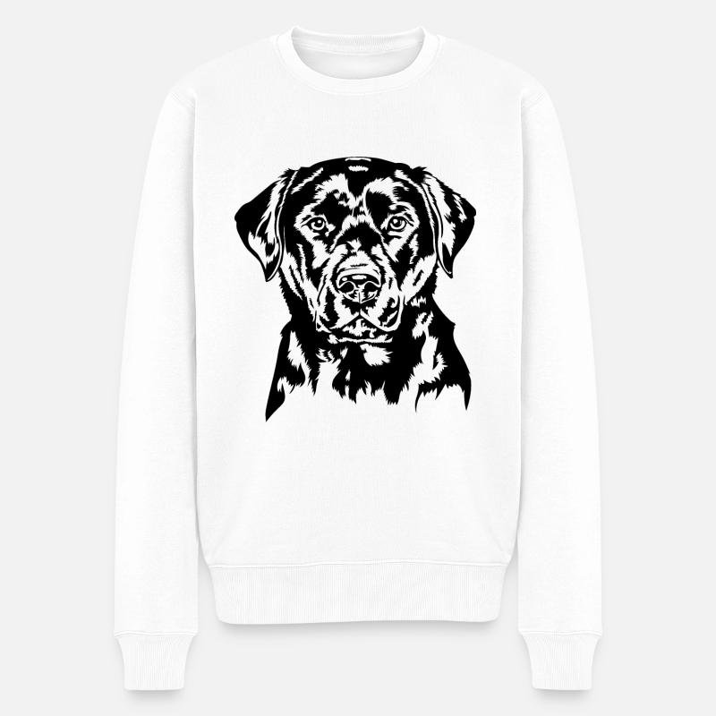 Labrador Portrait Labbi Hunde Hund Wilsigns - Männer Premium Bio Pullover - Weiß