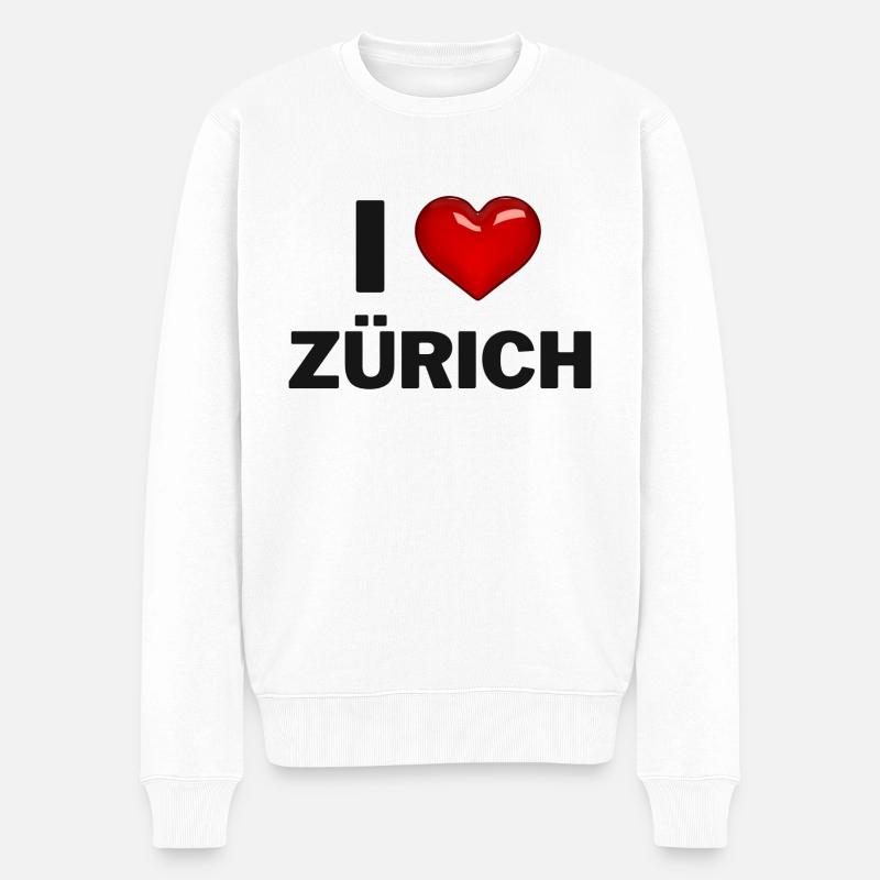 I Love Zürich - Männer Premium Bio Pullover - Weiß