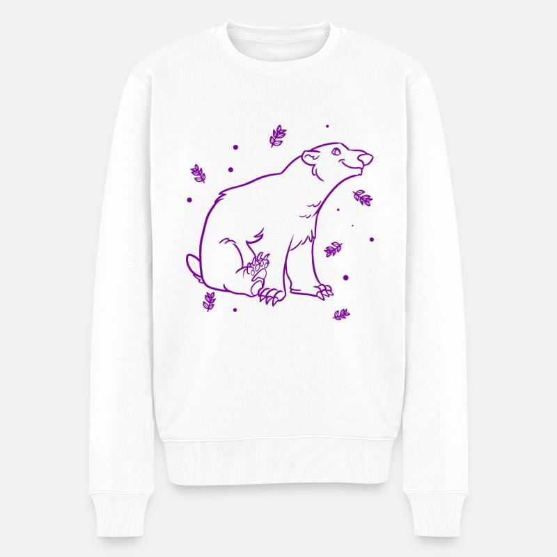 Eisbär - Männer Premium Bio Pullover - Weiß