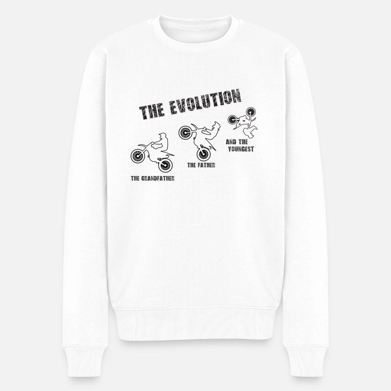 Evolution Dirt Bike - Männer Premium Bio Pullover - Weiß