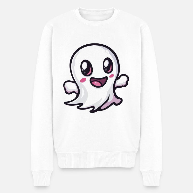Geist Halloween Comic Baby - Männer Premium Bio Pullover - Weiß