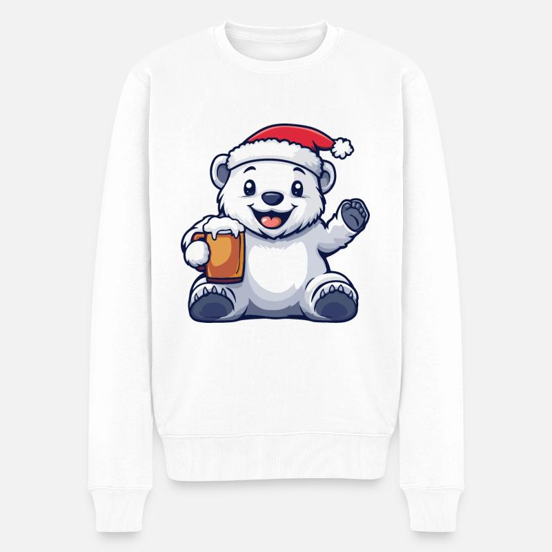 Polar Bear Bière Noël - Pull Premium bio Homme - blanc