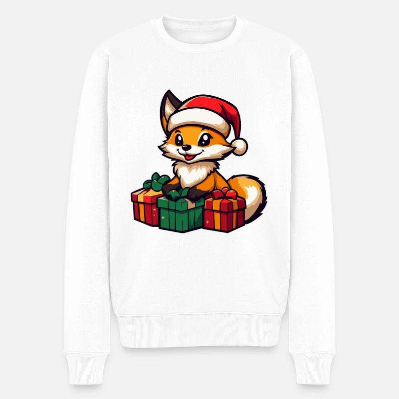 Cadeaux de Noël Fox - Pull Premium bio Homme - blanc