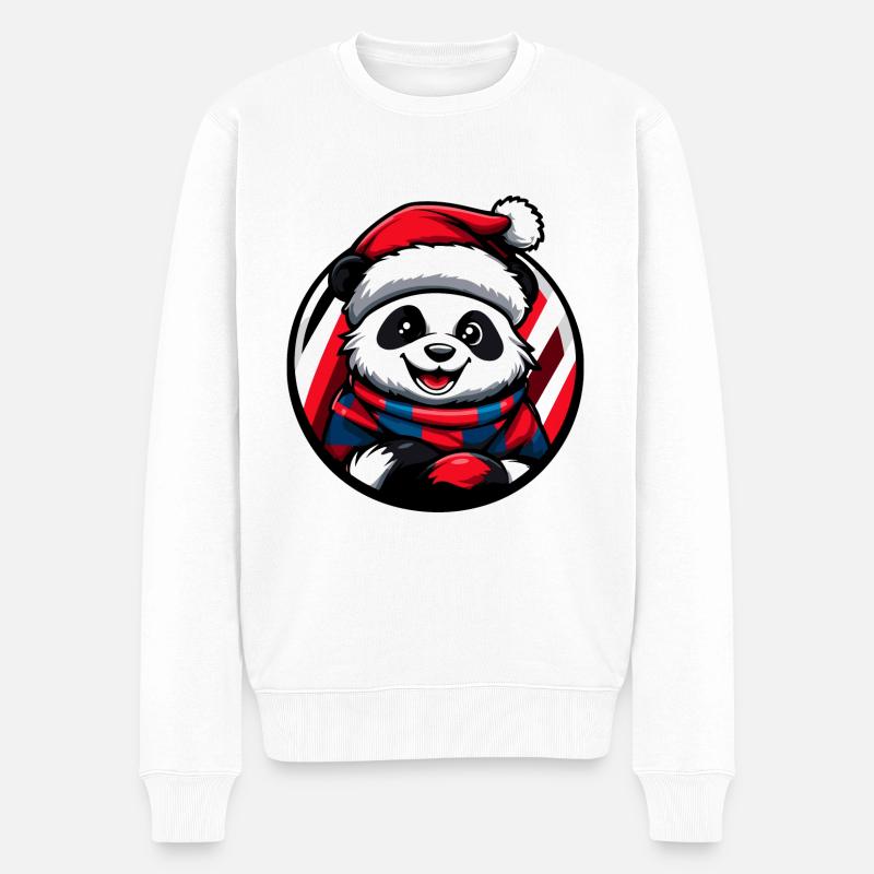 Panda Noël Noël - Pull Premium bio Homme - blanc