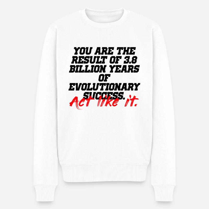 agir comme une évolution - Pull Premium bio Homme - blanc