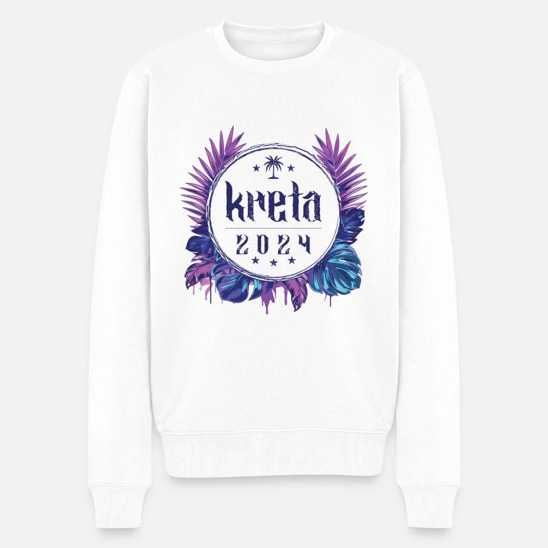 Crète 2024 - Pull Premium bio Homme - blanc