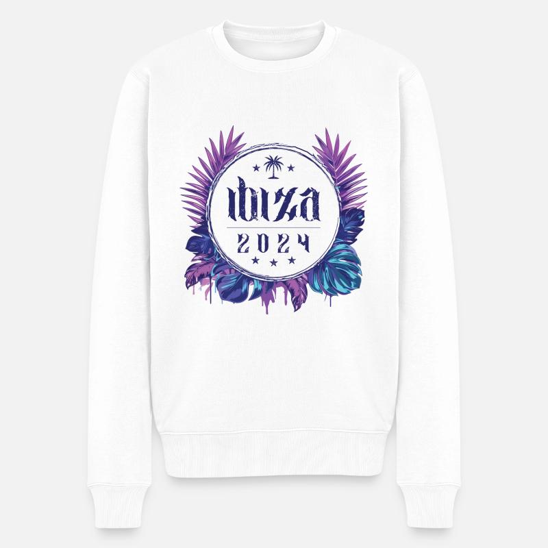Ibiza 2024 - Männer Premium Bio Pullover - Weiß