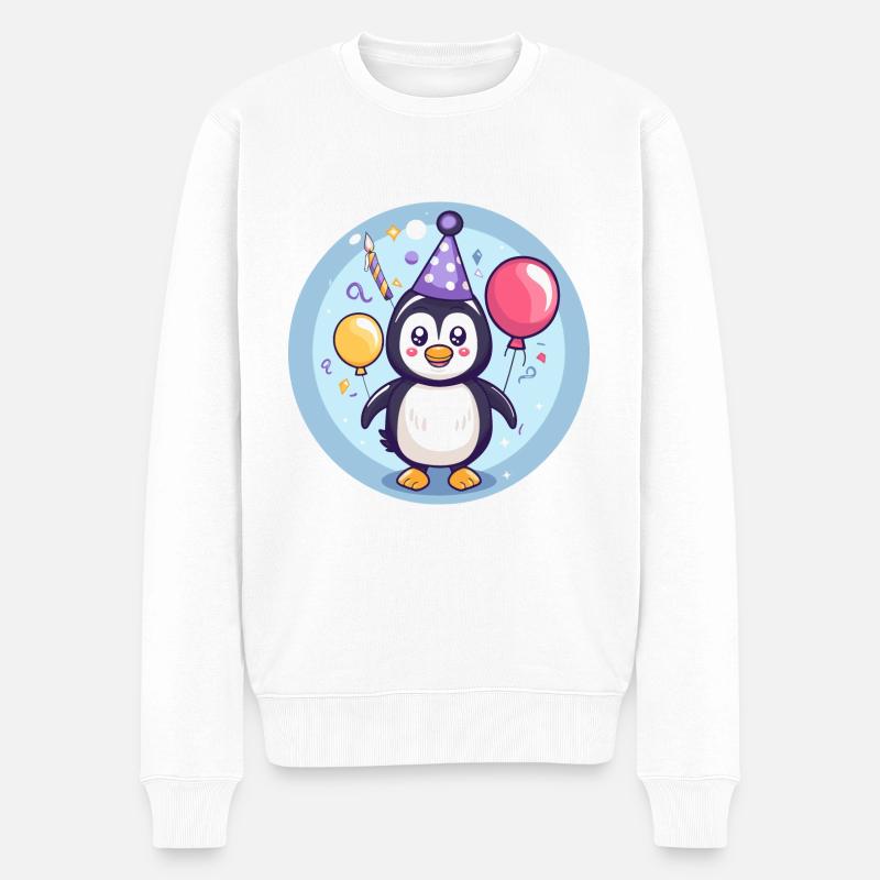 Bande dessinée d’anniversaire pingouin - Pull Premium bio Homme - blanc