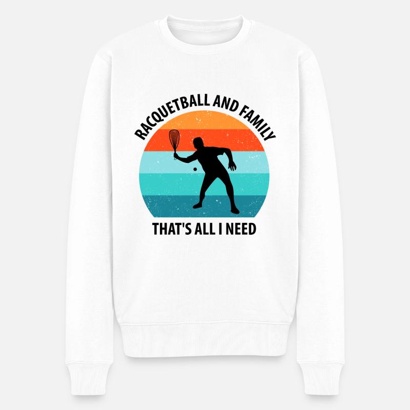 Racqueetball - Männer Premium Bio Pullover - Weiß