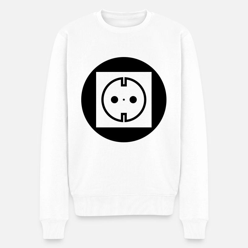 Steckdose Strom - Männer Premium Bio Pullover - Weiß