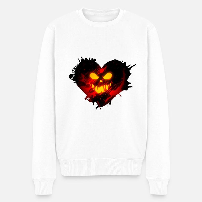 halloweenheart - Männer Premium Bio Pullover - Weiß