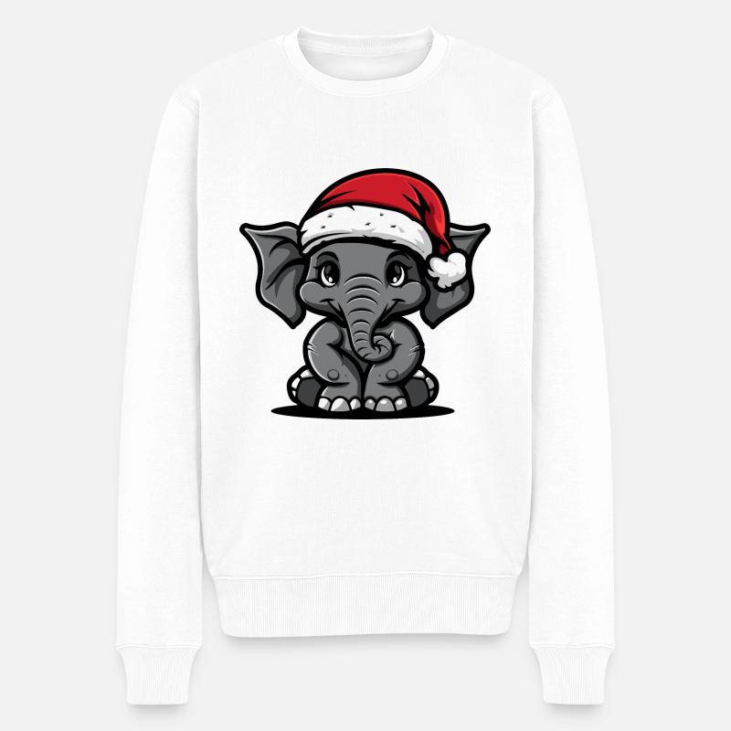 Noël des éléphants - Pull Premium bio Homme - blanc