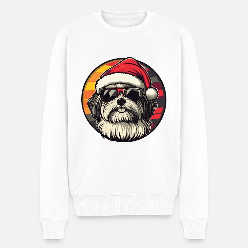 Havanese Hund Weihnachten Cool - Männer Premium Bio Pullover - Weiß