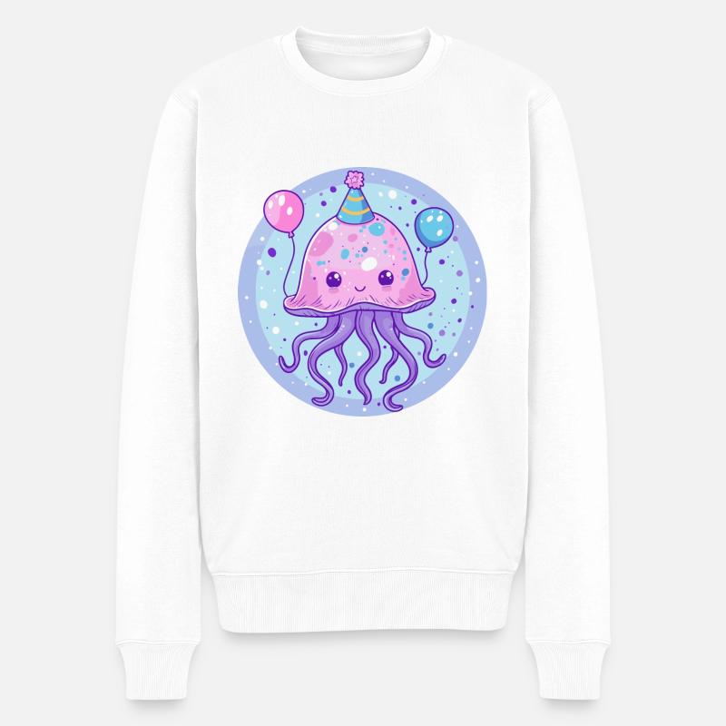 Méduse Anniversaire Bande Dessinée - Pull Premium bio Homme - blanc