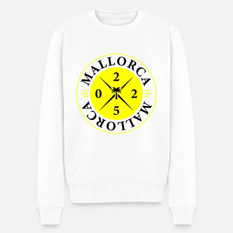 Vacances Majorque 2025 - Pull Premium bio Homme - blanc