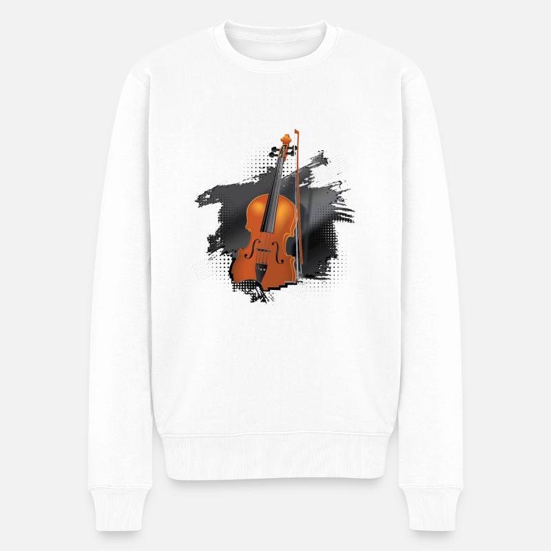 Violine oder Violine auf Schwedisch - Männer Premium Bio Pullover - Weiß
