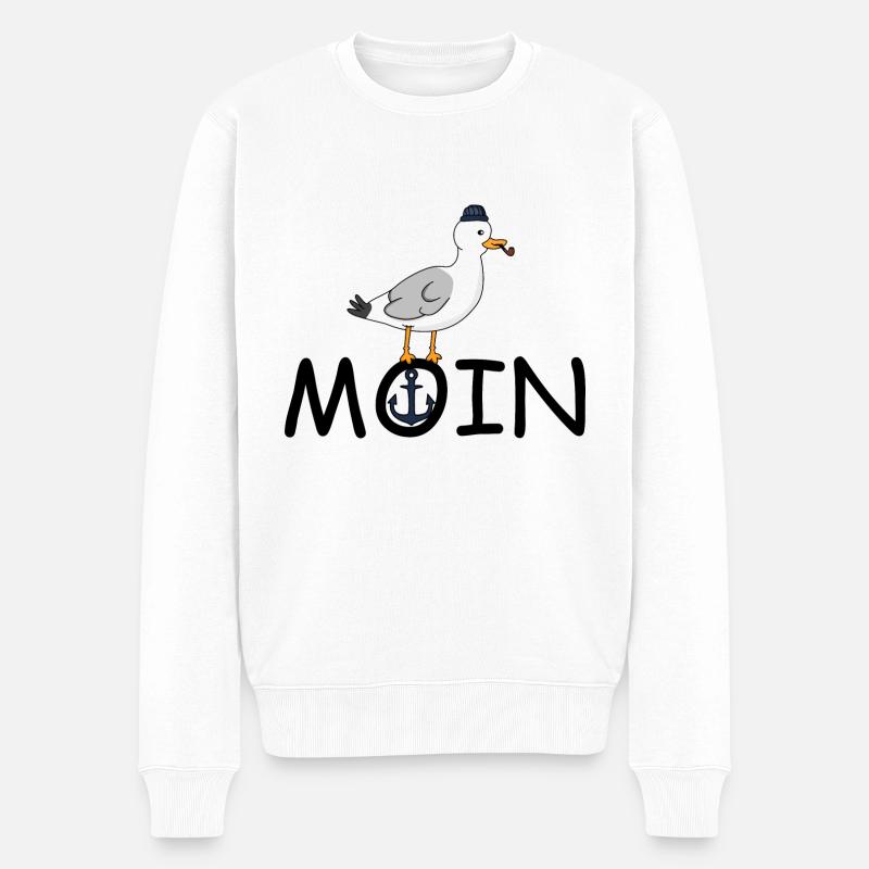 Mouette Moin - Pull Premium bio Homme - blanc