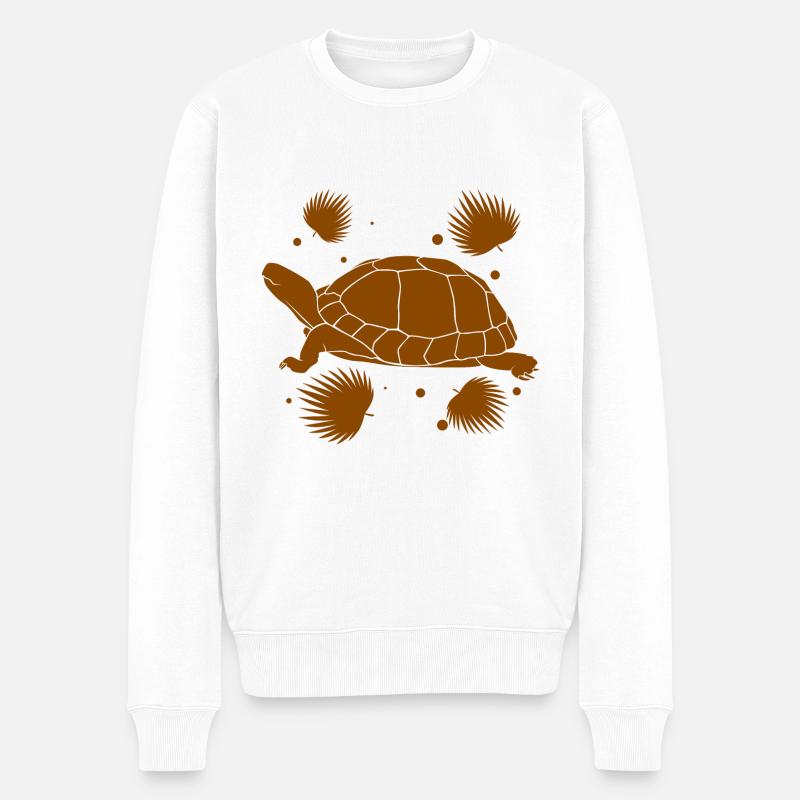 Schildkröte / Kriechtier - Reptilie - Männer Premium Bio Pullover - Weiß