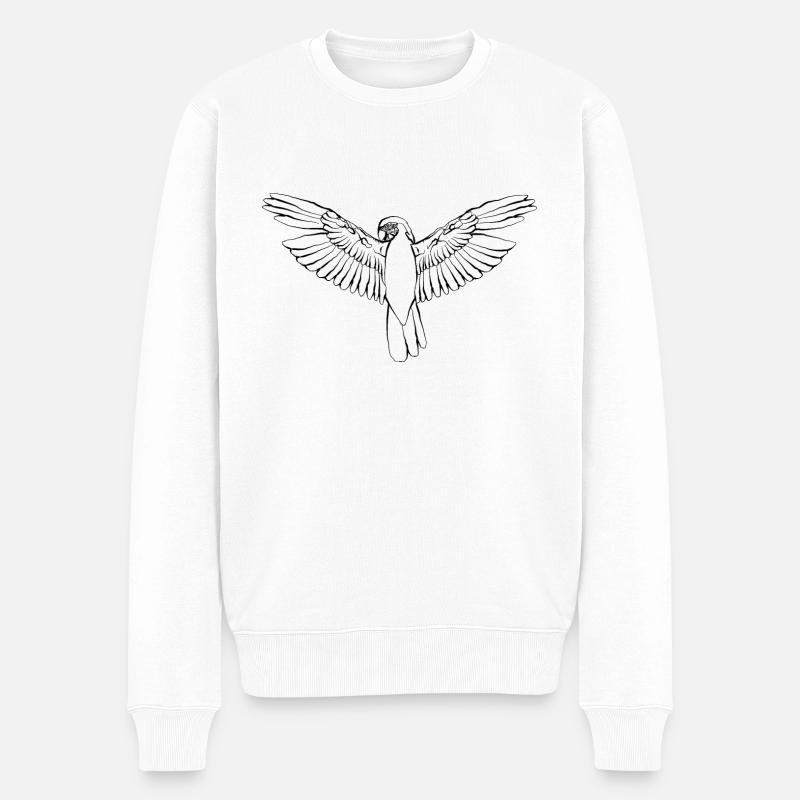 Papagei - Männer Premium Bio Pullover - Weiß