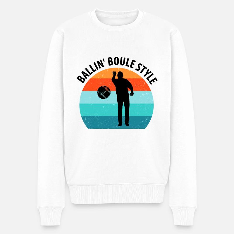Boule Petanque Boccia Boules - Männer Premium Bio Pullover - Weiß