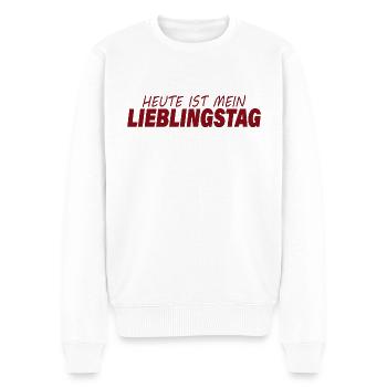 LIEBLINGSTAG - Männer Premium Bio Pullover - Weiß - Vorne - Thijin (182cm)
