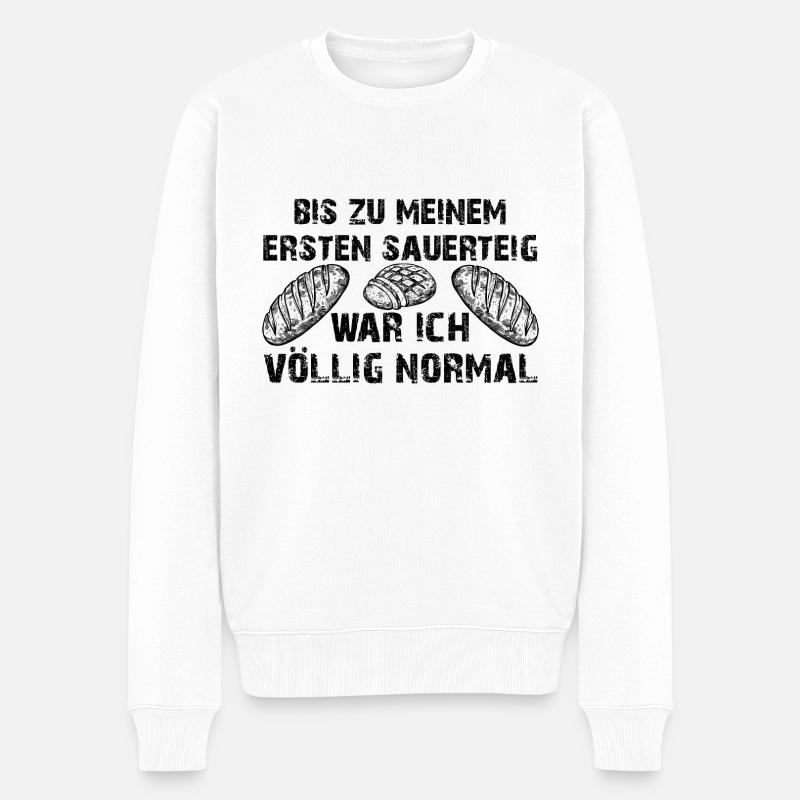 Mein erster Sauerteig - Brot selber backen - Männer Premium Bio Pullover - Weiß