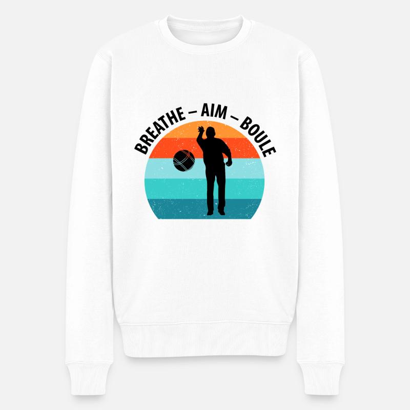 Boule Petanque Boccia Boules - Männer Premium Bio Pullover - Weiß