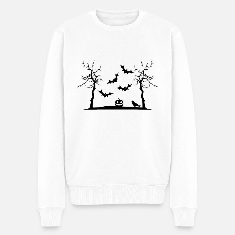 Halloween - Männer Premium Bio Pullover - Weiß