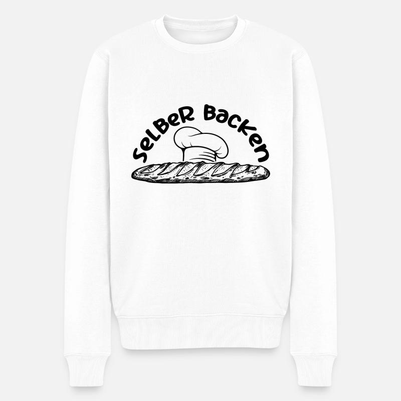 Selber backen Brot backen - Männer Premium Bio Pullover - Weiß