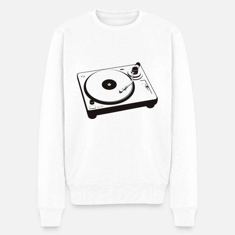 DJ Turntables Tourne-disque Techno - Pull Premium bio Homme - blanc