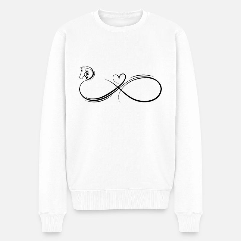 Ewige Bindung zwischen Pferd & Mensch - Männer Premium Bio Pullover - Weiß