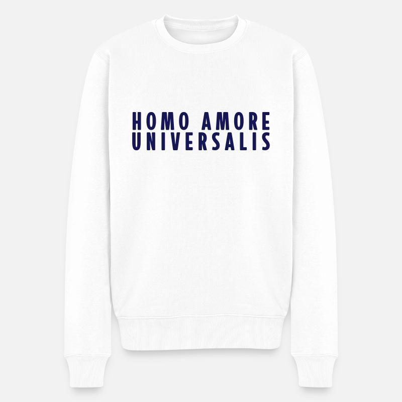 Homo Amore Universalis - Männer Premium Bio Pullover - Weiß