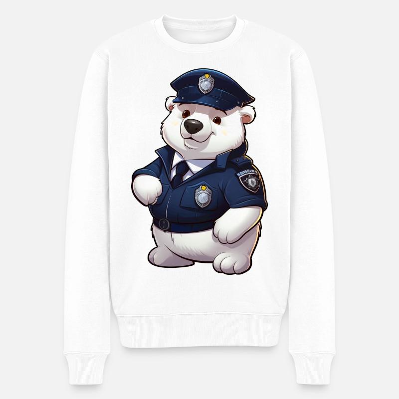 Police Ours Polaire - Pull Premium bio Homme - blanc