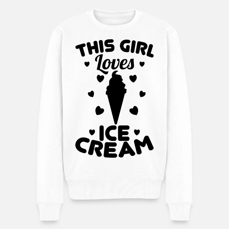 Dieses Mädchen liebt Eiscreme - Männer Premium Bio Pullover - Weiß