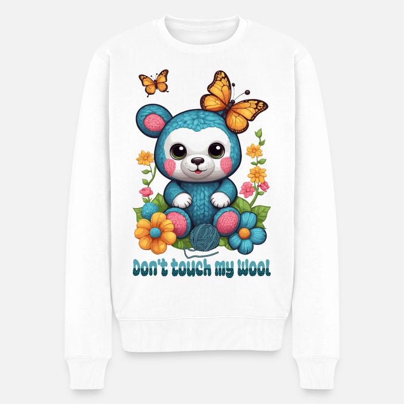 Teddy aus Wolle - Männer Premium Bio Pullover - Weiß