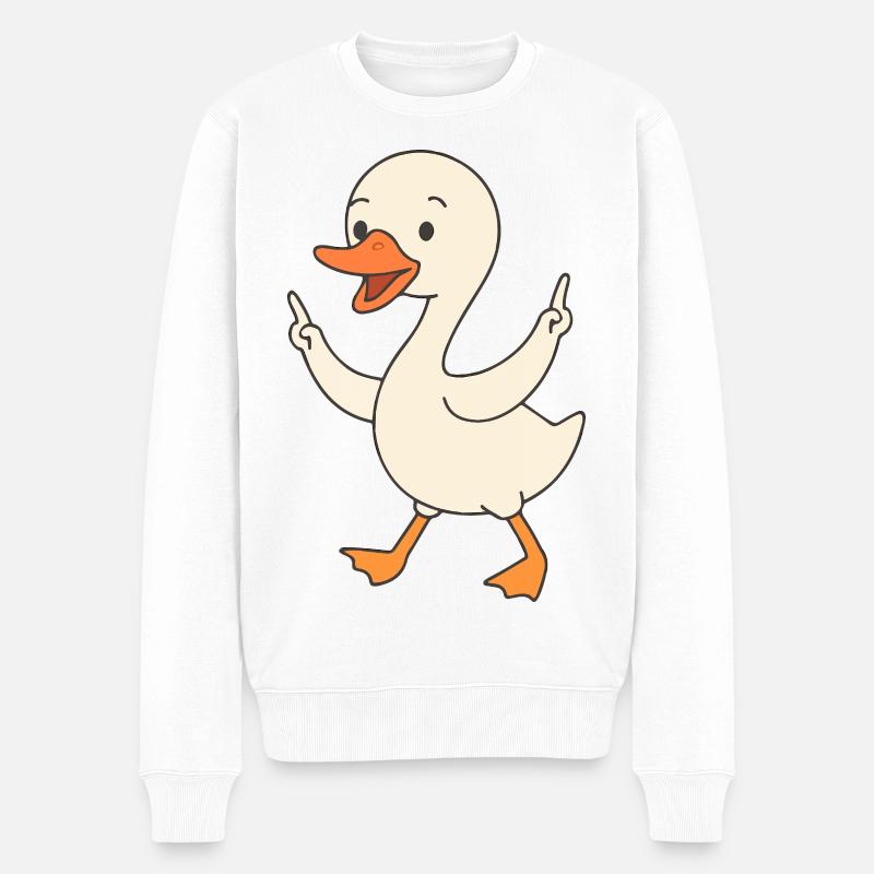 Tanzendes Schwanenküken - Männer Premium Bio Pullover - Weiß