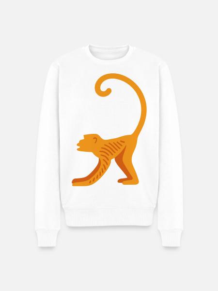 Orangutan line logo - Men's Premium Organic Jumper - white