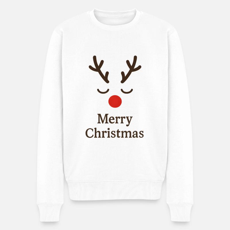 Renne Joyeux Noël - Pull Premium bio Homme - blanc