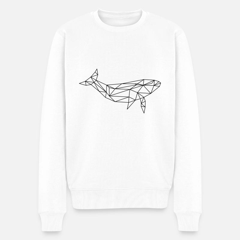 Wal - Männer Premium Bio Pullover - Weiß