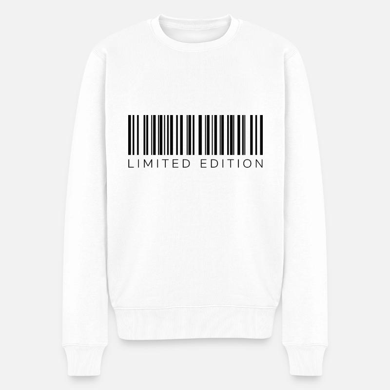 Code-barres en édition limitée - Pull Premium bio Homme - blanc