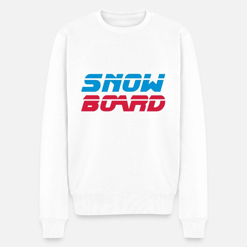 Snowboard - Männer Premium Bio Pullover - Weiß
